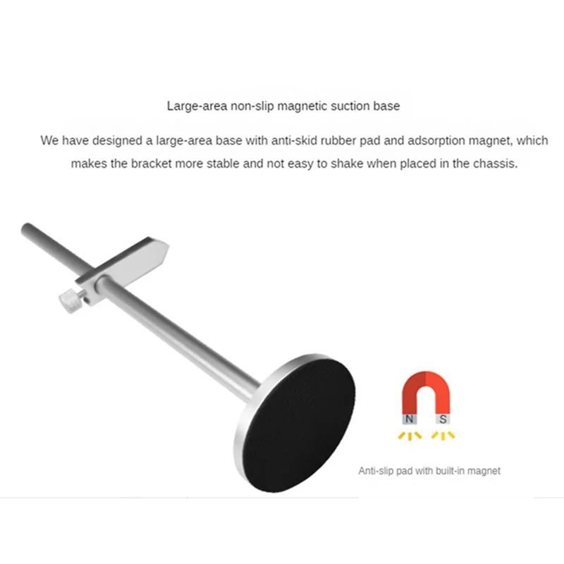 -ABJZ Suporte para placa gráfica Liga de alumínio Suporte de sucção magnética Ventilador do chassi Placa gráfica Quadro de suporte fixo