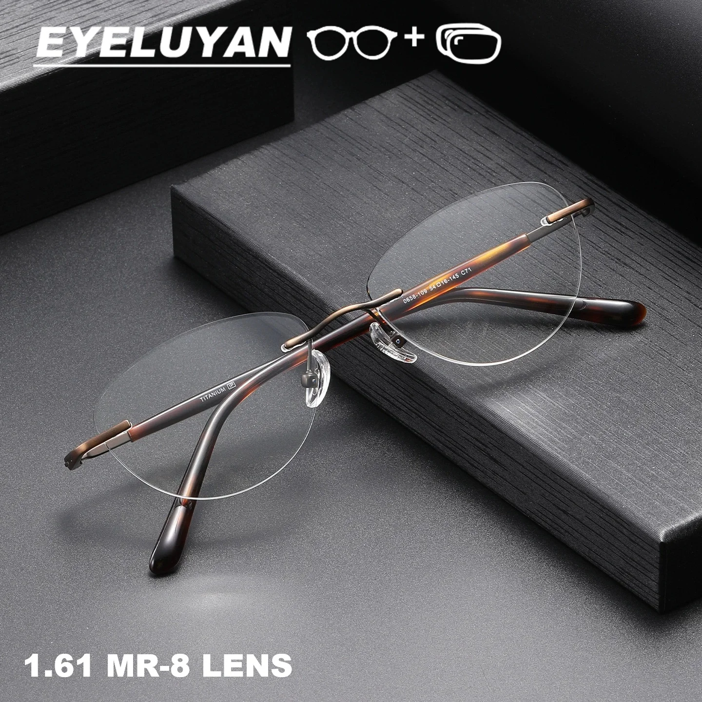 EYELUYAN – lunettes sans monture pour femmes, verres progressifs sur ordonnance, 1.61 MR-8, lentilles optiques asphériques résistantes