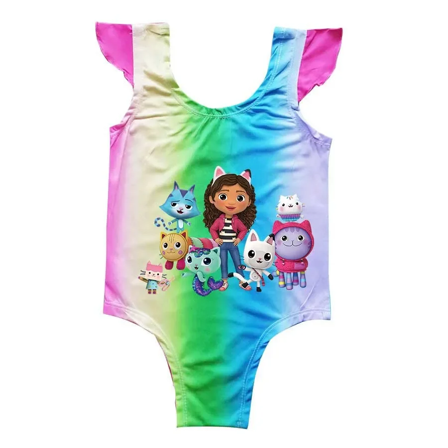 Kids Gabby Cat Swimwear Gabby\'s Dollhouse Girl Swimsuit One Piece Swimsuit for Baby Girls Toddler Beachewear