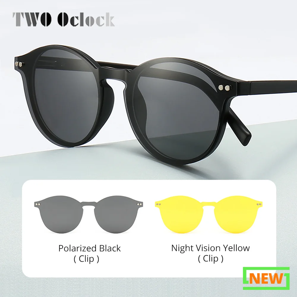 

2 In 1 Clips On Glasses Ladies Magnet Sunglasses for Men Women Polarized UV400 Eyewear Eyepieces Prescription Myopia Optic Frame