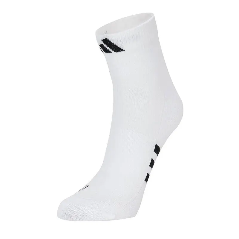Adidas White Ankle - Length Sports Socks with Black Three - Stripes for Athletic and Daily Wear