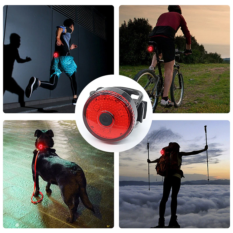 Mini feu arrière LED pour casque de vélo, lampe de poche, chargement USB, lumière rouge arrière, étanche, sécurité, iode, torche de cyclisme