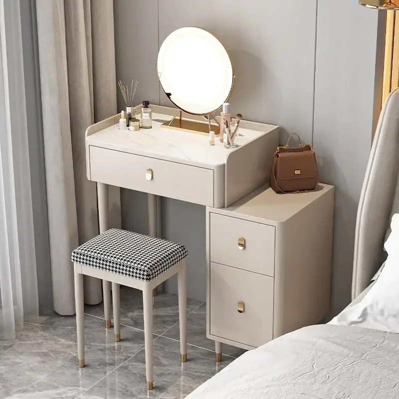 

Drawers Vanity Table Modern Makeup Aesthetic Decor Dressing Table Makeup Mirror Coiffeuse Stool Bedroom Furniture