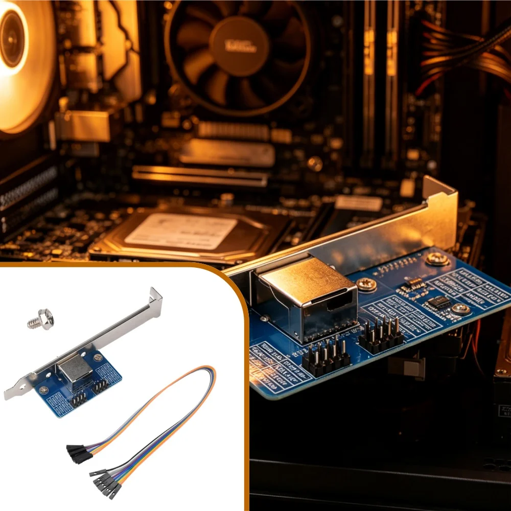 LCKVM ATX Control Board PCIe Bracket Design Gigabit RJ45 Low Latency Remote On Off Reset Board for Desktop Server Motherboard