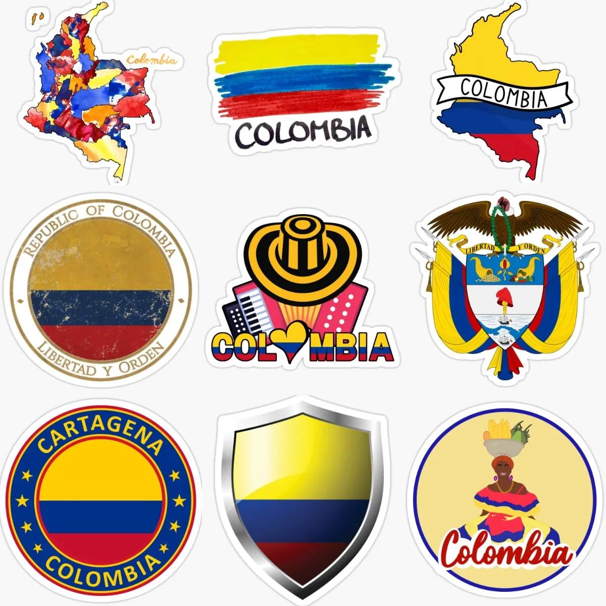 

CO Colombia Flag Map Waterproof Creative Sticker for Decorate Car Van Motorcycle Helmet Window Wall Fridge Decal Accessorie