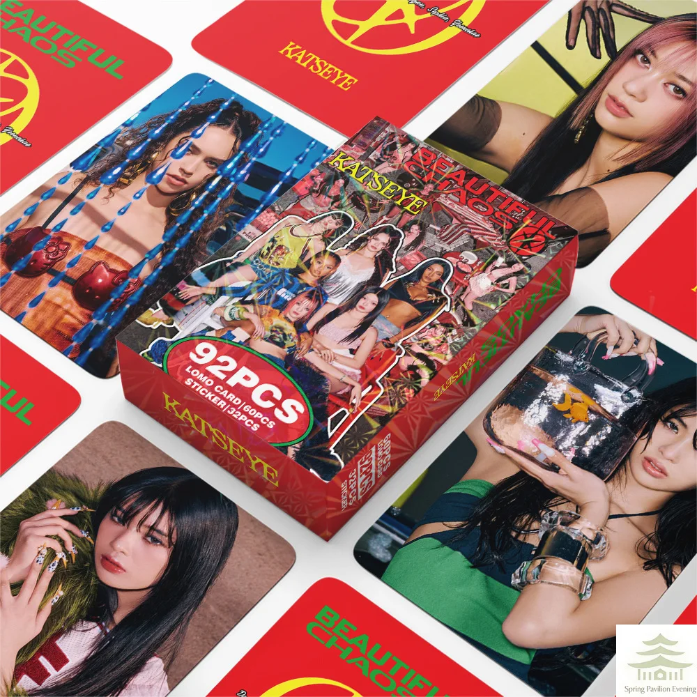 92pcs Kpop KATSEYE CHAOS Album Cards Stickers Daniela Lara Megan Fashion Concept Photo Session DIY Stickers Gifts For Followers