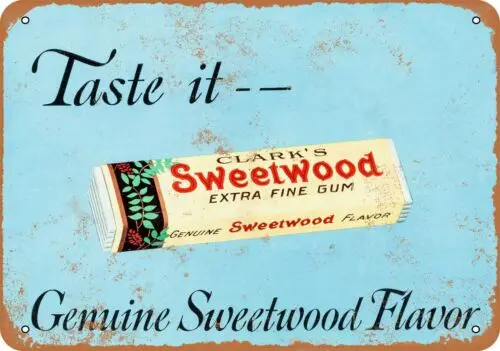 Metal Sign - 1927 Clark's Sweetwood Gum - Vintage Look Reproduction 2