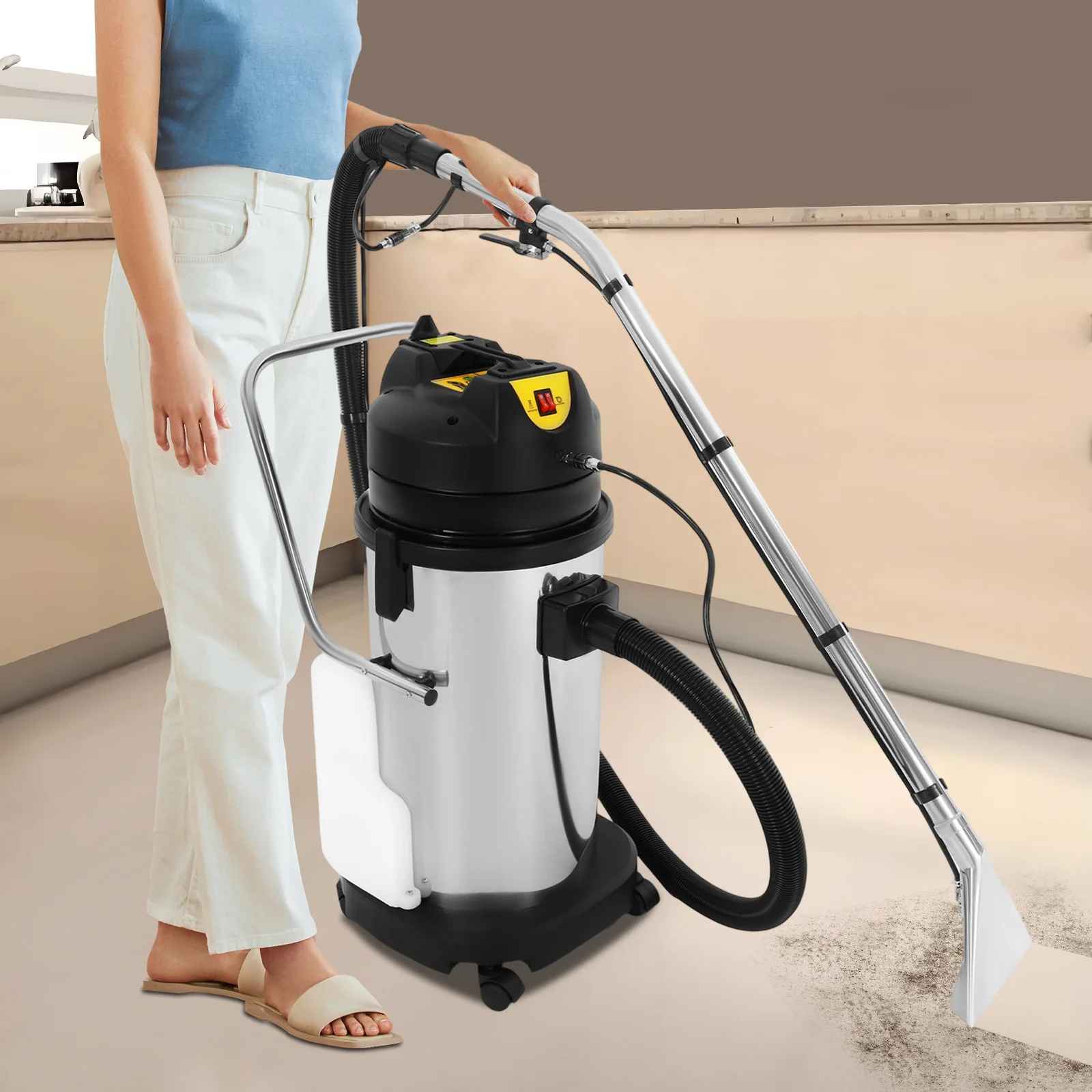 

3 in1 Portable Fabric Dust Cleaner, 40L/11Gal Commercial Carpet Cleaner, Heavy Duty Multi-Purpose Floor Cleaning Machine