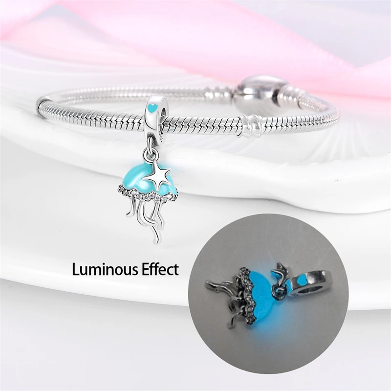 Hot Sale 925 Silver Symphony Of Luminous Series Pendants Fits Pandach Original Bracelets For Women DIY Jewelry Anniversary Gifts