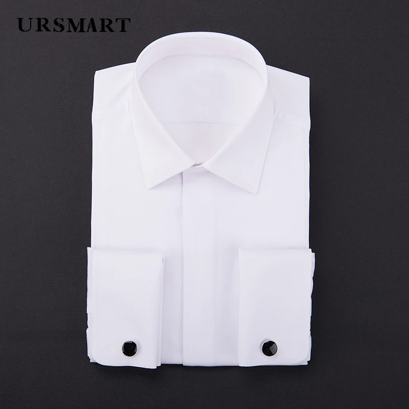 White French cuffs men's long sleeved shirt Spring and Autumn new 100% cotton party dress custom shirt for men