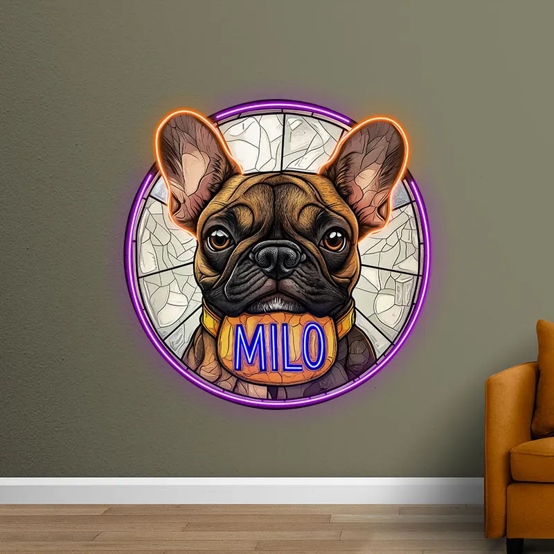 Cute French Bulldog Personalized Neon Sign, LED Wall Light, Custom Neon Sign Light, Creative Gift Neon Light For Home Decor