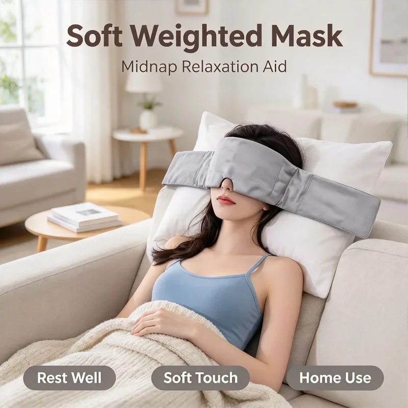 Gravity Weighted Mask Light Blocking Eye Blindfold Headband Fatigue Relief Sleeping Aid for Men Women Relaxation Tool Christmas
