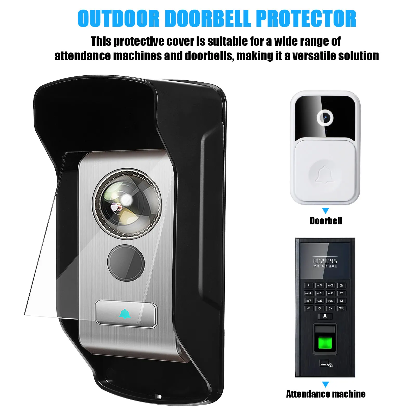 

Устройство распознавания лиц для учета рабочего времени, всепогодный прочный акриловый защитный чехол, защита от дождя для дверного звонка, прозрачная передняя панель, простая установка