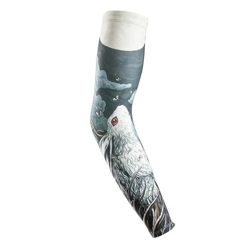 Tattoo Sunscreen Cuff Cycling Sports Print arm sleeve Ice Silk Fishing outdoor summer ice sleeve arm sleeves