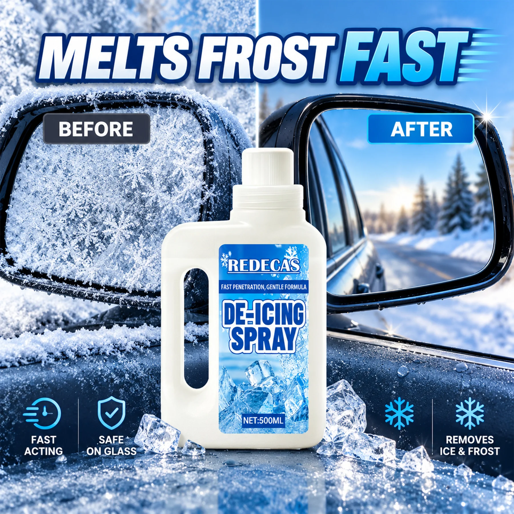 Fridge & Freezer Deicer, Fast Ice Melting & Anti-Freeze Solution, Home & RV Refrigerators & Freezers, Defrost Agent, Snow Melter