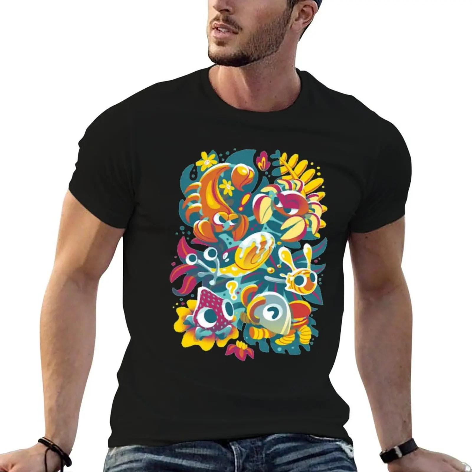 تي شيرت Bugsnax للرجال تي شيرت برسومات الرسوم المتحركة للرجال تي شيرت #1