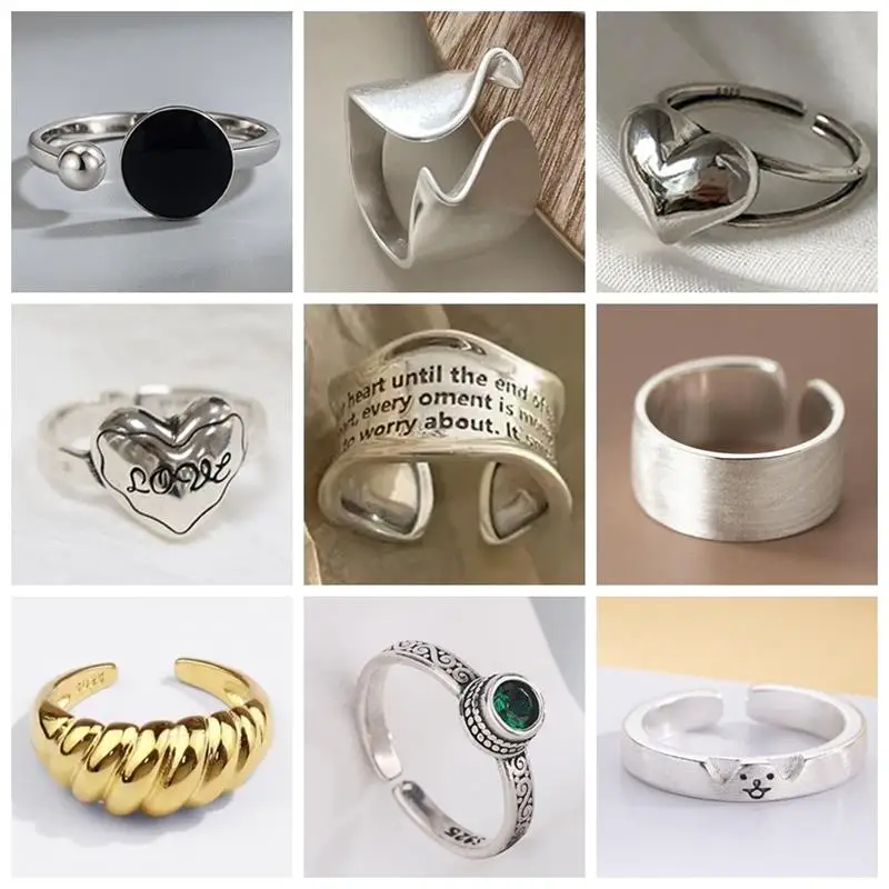 Fan Welfare Vintage Geometric Adjustable Open Finger Rings For Women Girl Fashion New Jewelry Gift Party Daily anillos mujer