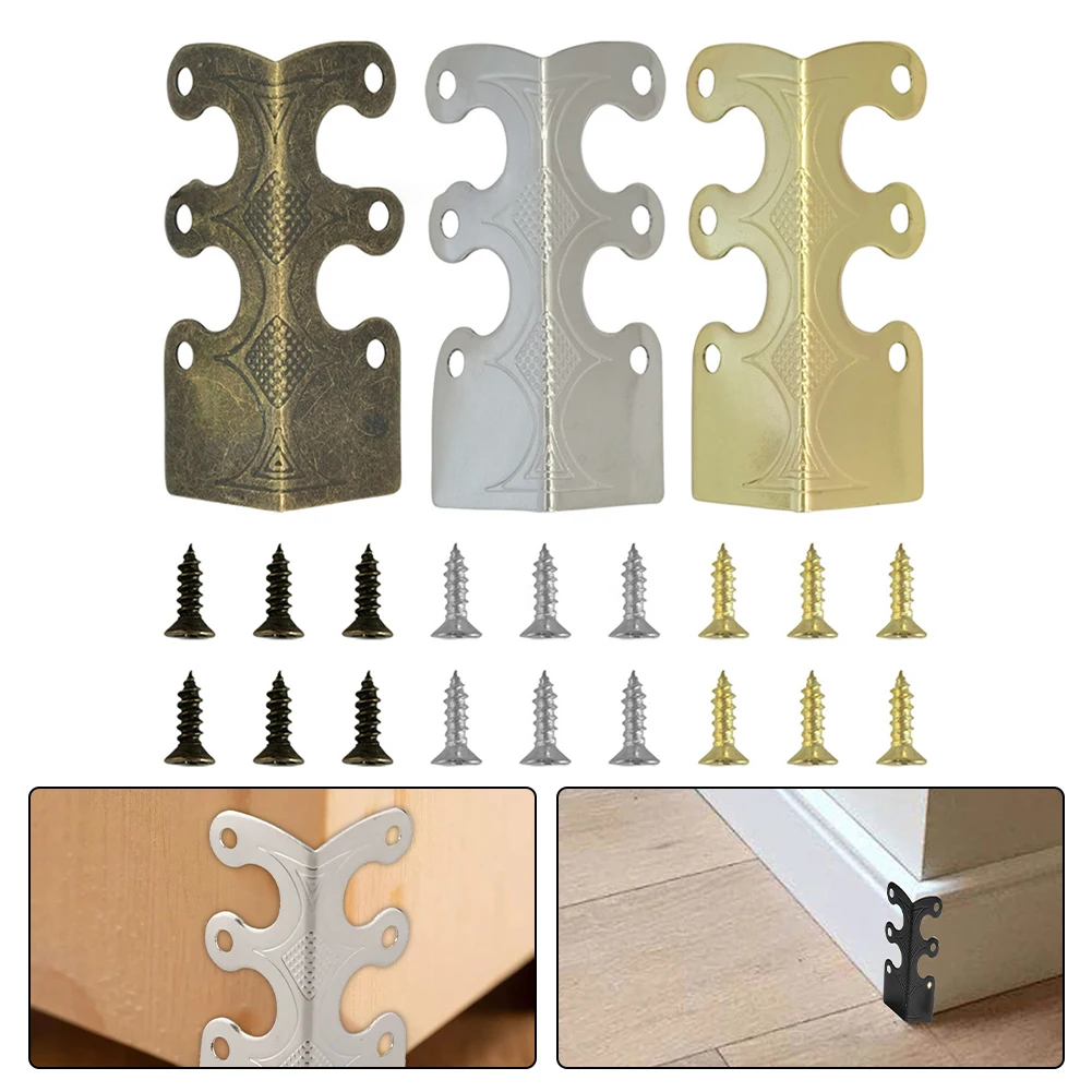 Corner Protectors Vintage Metal Corner Protectors For Stylish Baseboard Furniture Wooden Box Antique Decoration Protector