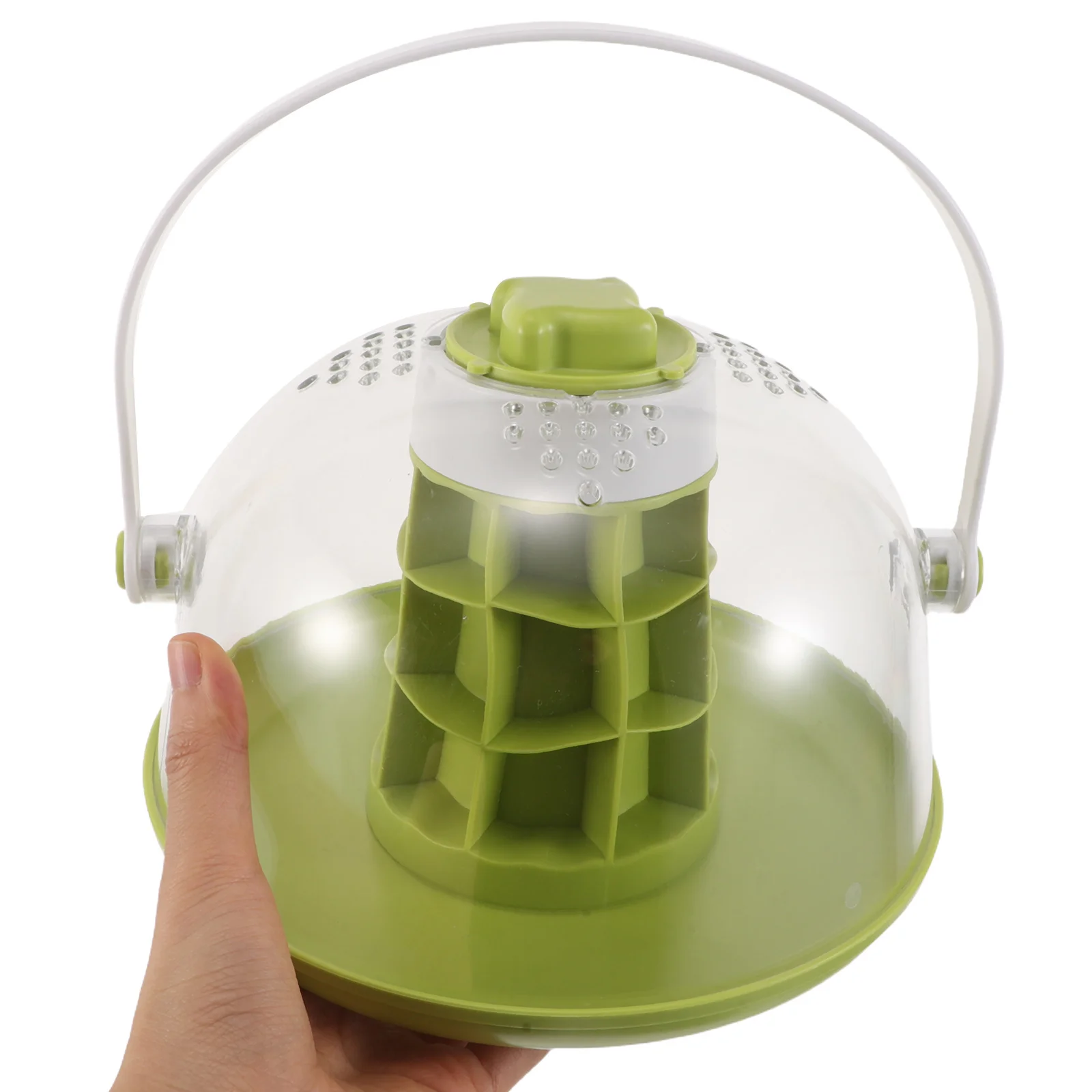 

20Cm Round Transparent Terrarium For Kids Portable Insect Habitat Removable Base Handle Snail Observation Kit Small