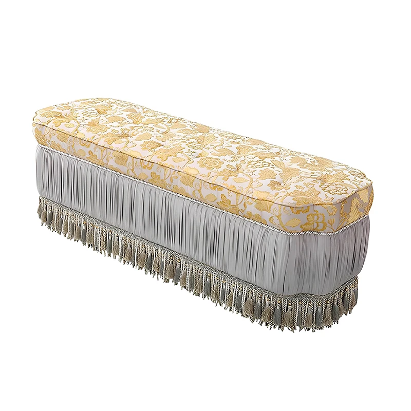 

!@High Quality Luxury Tufted End of Bed Bench Antique Bedroom Furniture Sets