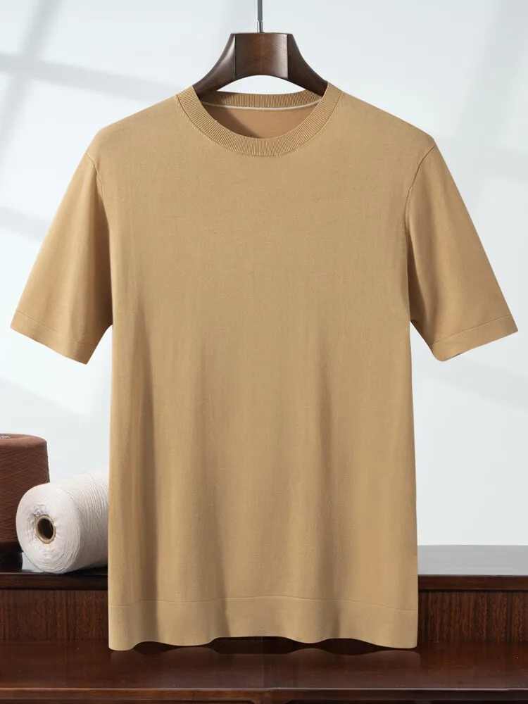 100% short-sleeved T-shirt summer new anti-wrinkle half-sleeved t-shirt solid color splicing loose crew neck top