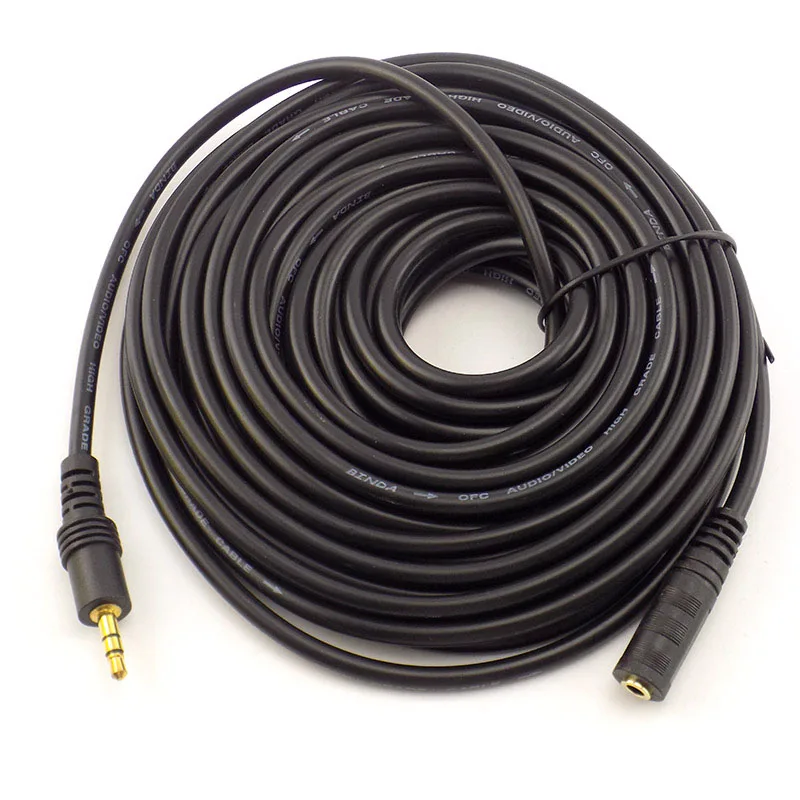 1.5/3/5/10M 3.5mm Stereo Male to Female Audio Extension Cable Cord for Headphone TV Computer Laptop MP3/MP4 Earphone H10