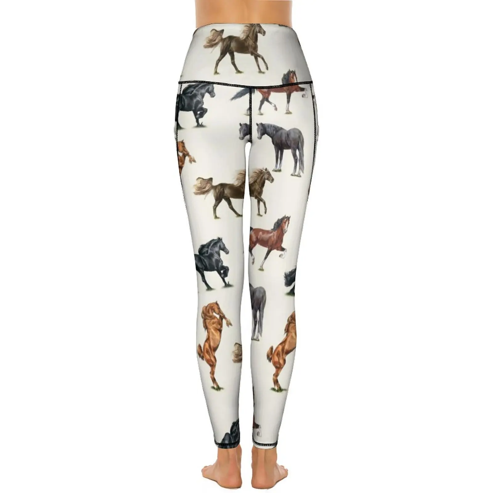 Horse Pack Leggings Cool Horses Love Gym Yoga Pants High Waist Breathable Leggins Quick-Dry Design Sports Tights Birthday Gift