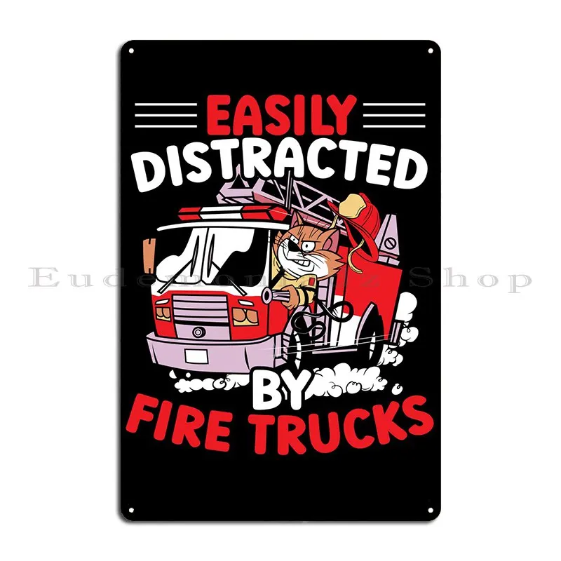 Firetrucks Metal Sign Retro Plaques Living Room Wall Designs Tin Sign Poster