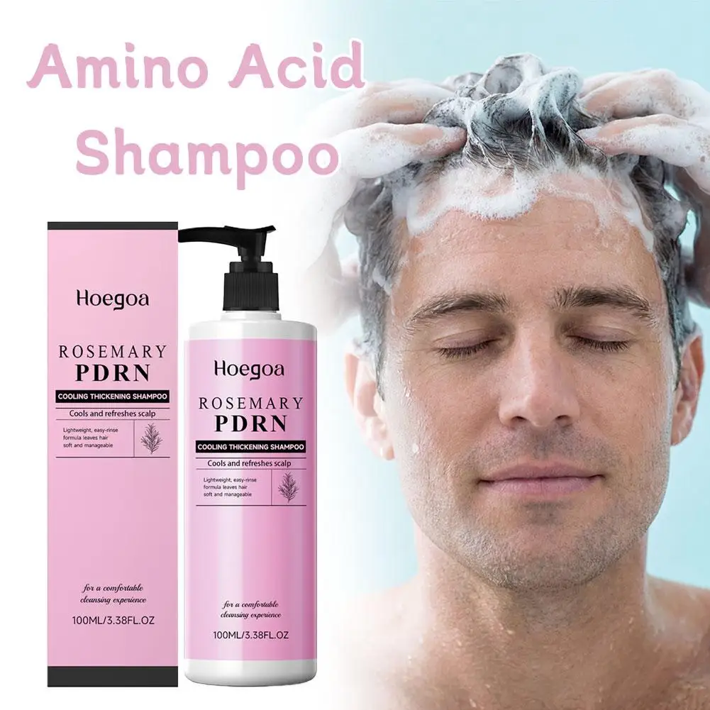 Hoegoa Amino Acid Shampoo PDRN Essence Deep Repair Damaged Hair Silicone Free Sulfate Free Gentle Daily Scalp Care for Women
