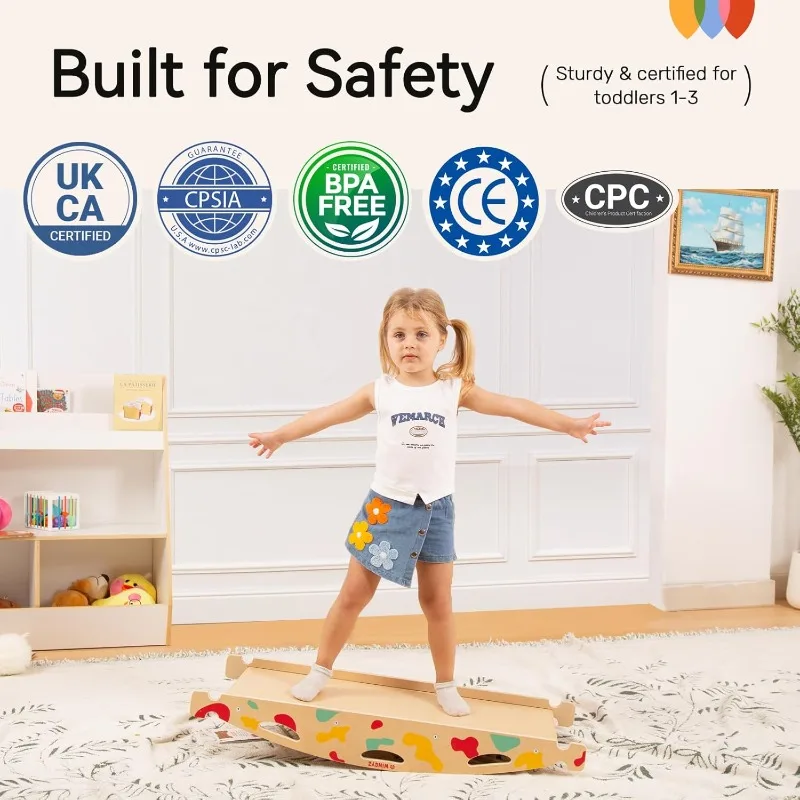 مجموعة تسلق المثلث بيكلر مع وسادة، قابلة للطي 8 في 1 صالات رياضية الغابة للأطفال الصغار 1-3، ملعب داخلي للأطفال والرضع #6