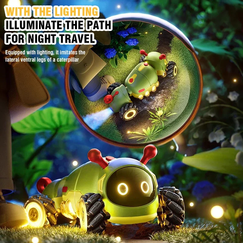 รถบังคับวิทยุรูปสัตว์ RC อัจฉริยะ ขับเคลื่อน 4 ล้อ พร้อมไฟสเปรย์ ของเล่นไฟฟ้าสำหรับเด็ก