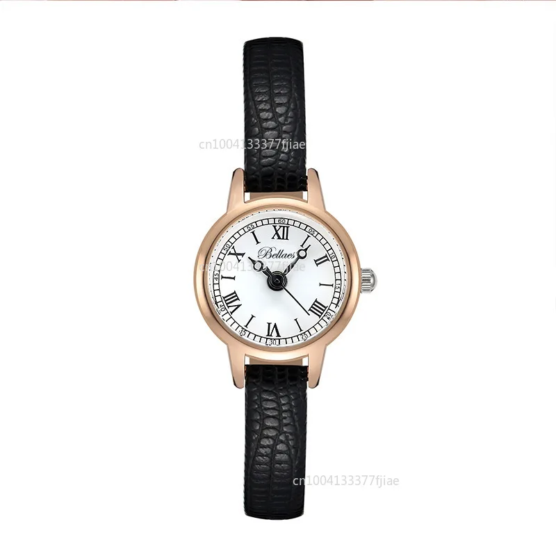 2024 Classic Simple Women Watch Roman Numeral Dial Luxury Rose Gold Watch Case  Lady Wristwatch Holiday Best Gift Relojes