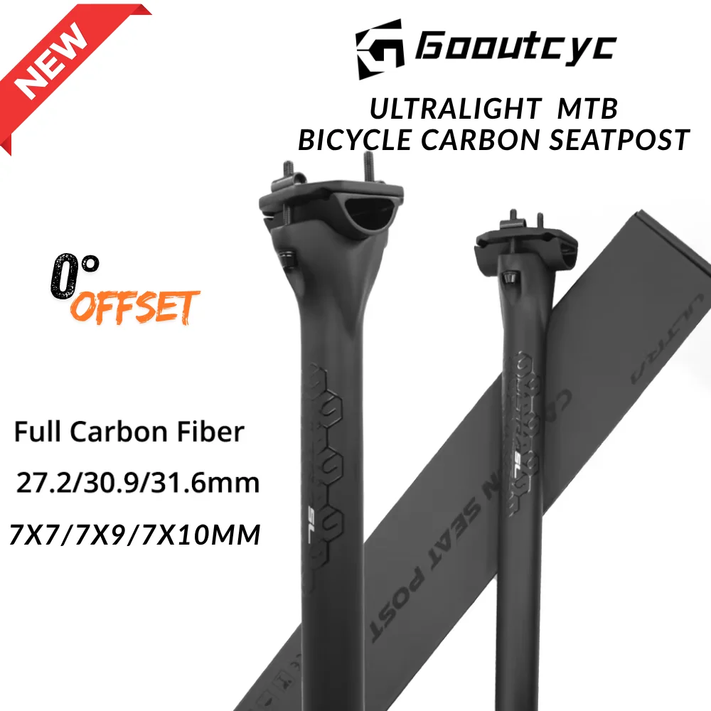 

GOOUTCYC Ultralight 160g Bicycle Carbon Seatpost,MTB/Road Bike Seating Tube,27.2/30.9/31.6mm,carbon clamp Cycling Seatpost Parts