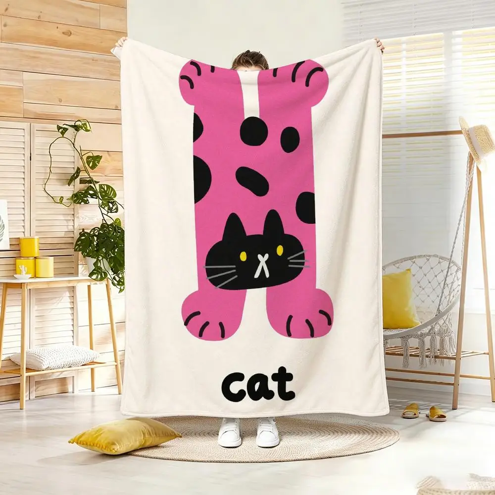 Manta de Franela Ligera de Blanket con Diseño de Letra H de Animal de Dibujos Animados,Suave y Agradable al Tacto para el Verano