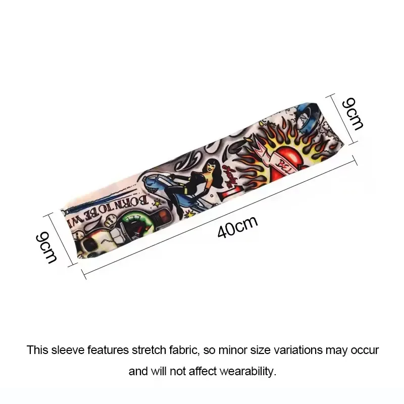 8 PCS Tattoo Sleeves Unisex Summer Cycling Sun Protection Arm Covers Beach Driving Fishing Breathable Nightclub Elastic Sleeves