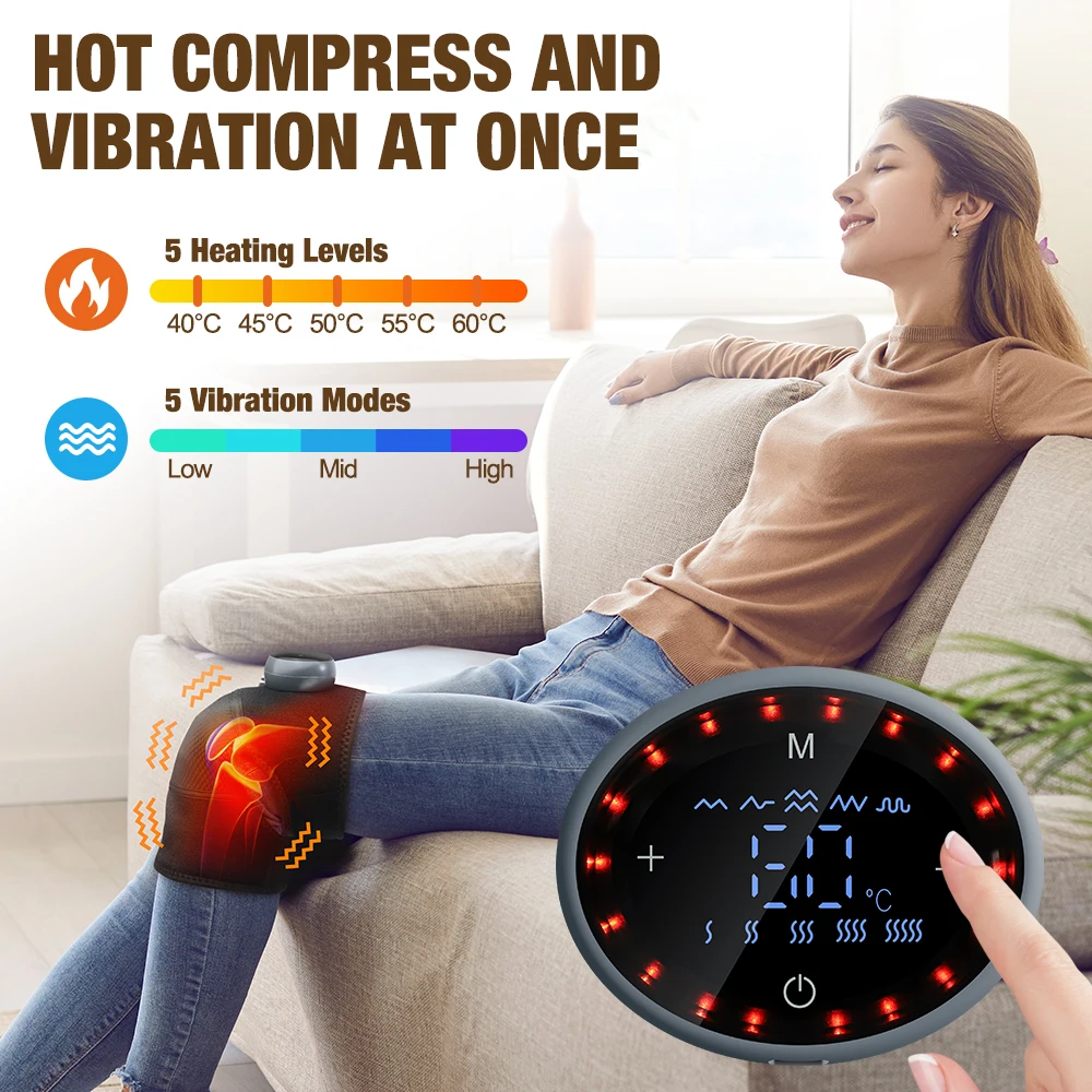 Cheap Rechargeable Vibrating Shoulder Elbow Knee Massager with Cordless Heated Knee Massager