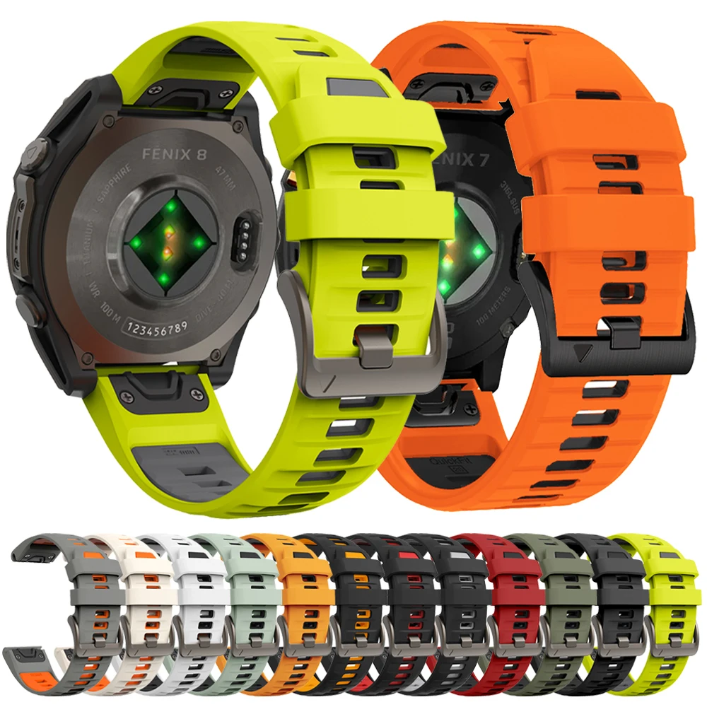 22 مللي متر 26 مللي متر سيليكون QuickFit حزام رياضي ل Garmin Fenix E 8 8x 7 7X/6 6X PRO/5 5x puls/Epix Pro/Enduro 3/Tactix 8 7 سوار