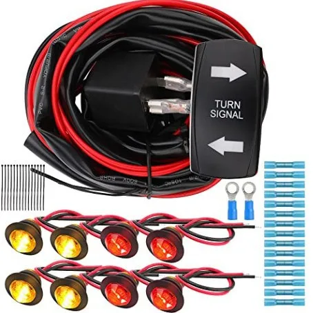 

UTV/ATV Horn Turn Signal Combo Wiring Harness Kit with Horn and Turn Switch Amber LED Side Lights