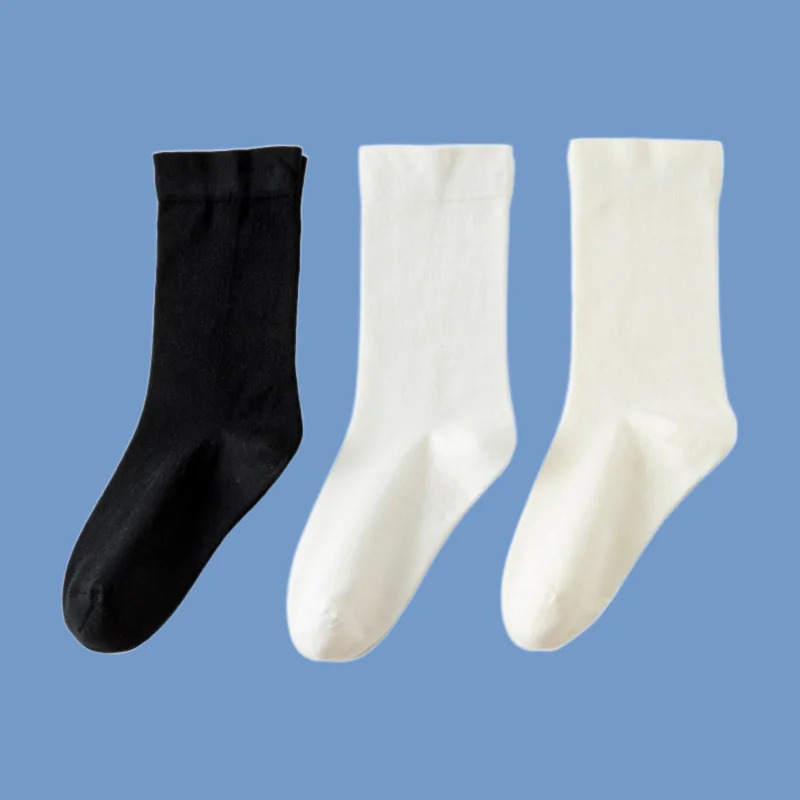 

5/10 Pairs New Fashion Women's Mid-tube Socks Maternity Socks Solid Color Student Stacked Socks Versatile Loose Boneless Socks