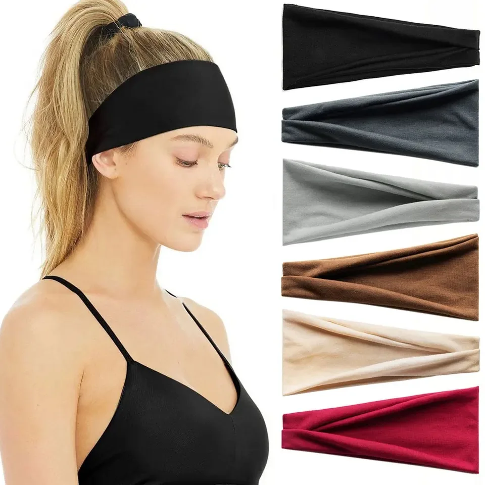 Sweat Absorption Hair Bands For Sports Enthusiasts Elastic Hair Bands High Elasticity Wide Makeup Hair Hoop Yoga Headwrap