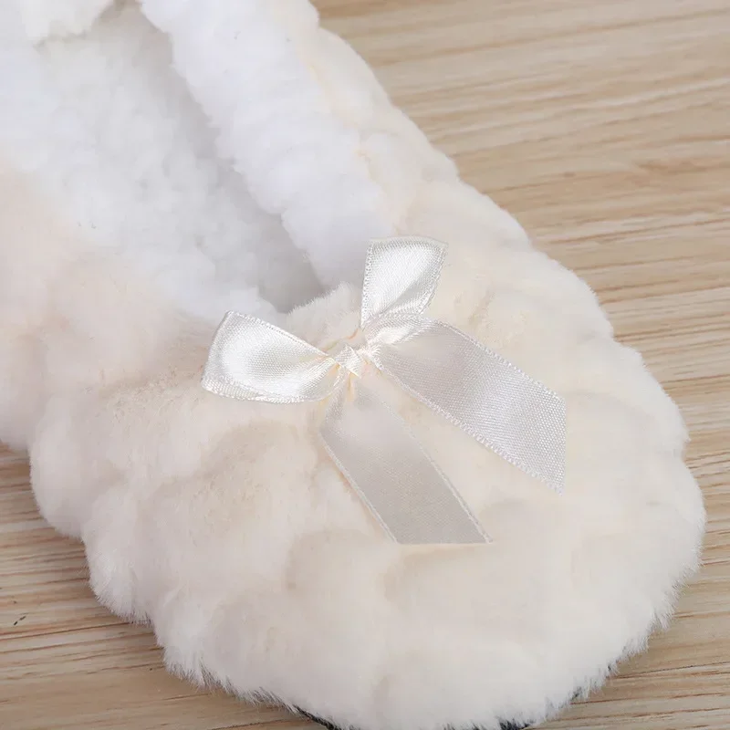 Home House Winter Women Slipper Warm Indoor Fuzzy Plush Thick Heart Love Anti Slip Soft Cute Funny Female Fluffy Floor Shoe Grip