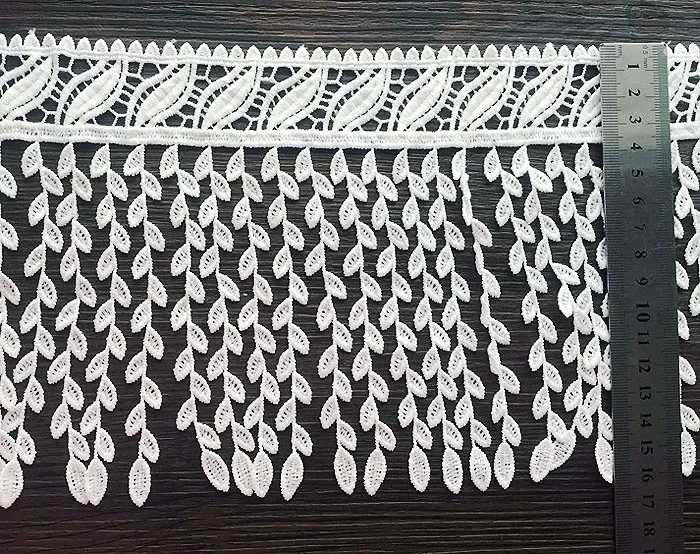 1yard larghezza: 16cm squisita forma di foglia Design Tasse pizzo solubile in acqua ricamo lacci cucito indumento (ss-367)