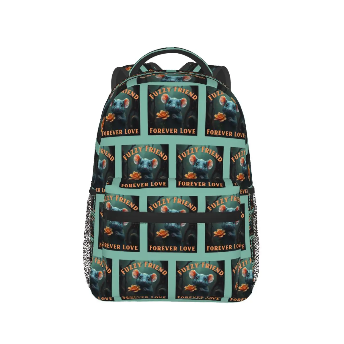Fuzzy Friend Forever Love Pet Rat Student Backpack School Bag Hiking Travel Daypack for Men Women Fashion Bookbag Shoulder Bags