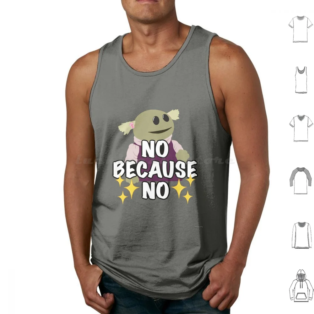 No Because No-Nanalan ( No Border ) Tank Tops Vest Sleeveless Nanalan Tikok Mona Mona Nanalan No Because No