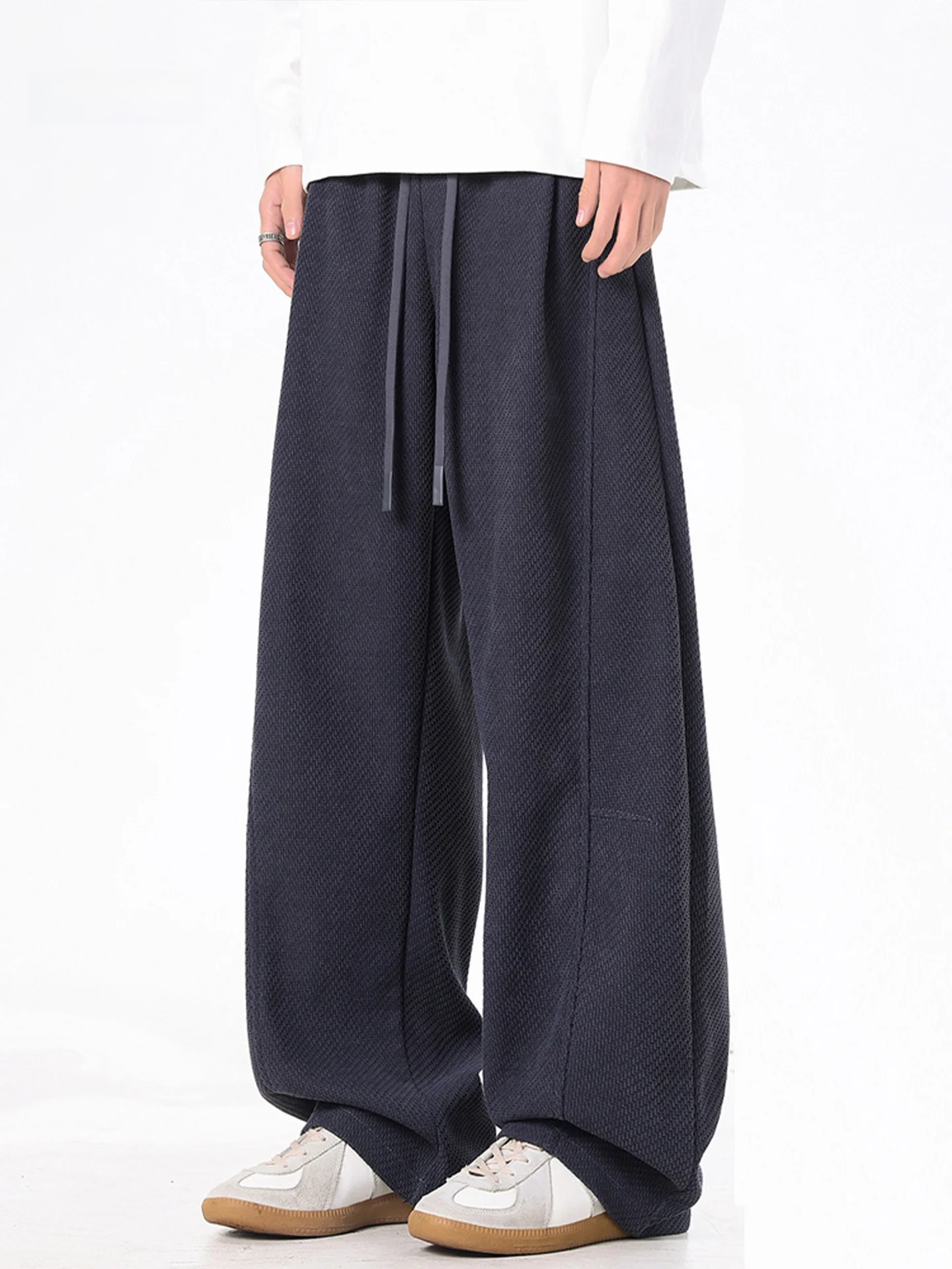 

Мужские повседневные брюки, зимние утепленные брюки с косым кроем, свободные широкие брюки прямого кроя, удобные свободные брюки