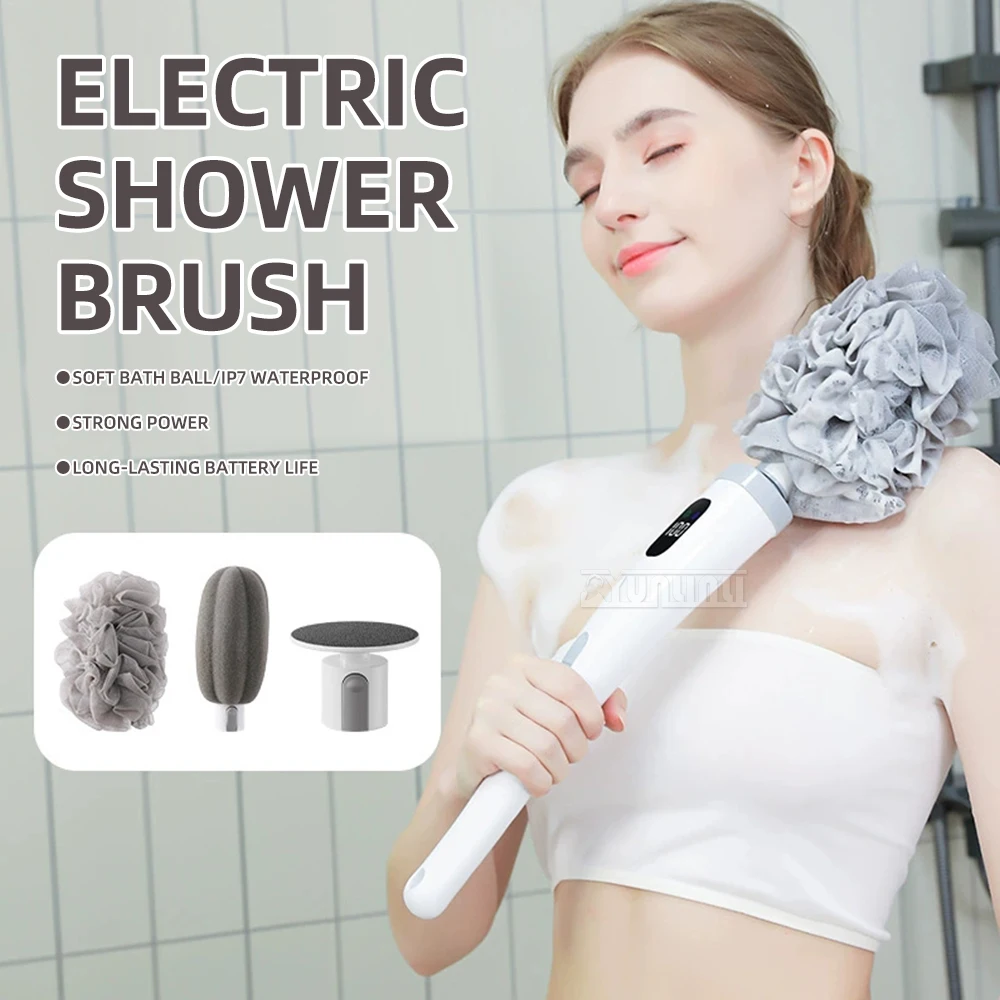 Electric bath brush back rub artifact back bath scrubber charging dust rub mud multifunctional massage bath brush