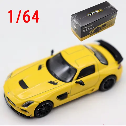 다이캐스트 모델 자동차 1/64 메르세데스 벤츠 SLS AMG 합금 자동차 모델 벤츠 스포츠 차량 장난감 소년 컬렉션 디스플레이 오리지널 박스