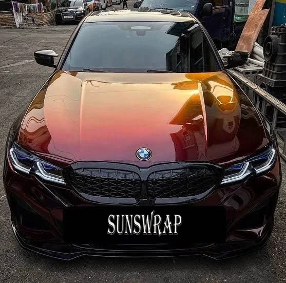 Madeira red Gloss Chameleon Car Stickers Glossy DIY Car Interior Sticker Films Vinyl Car Wrap Sticker Sheet With Bubble Free