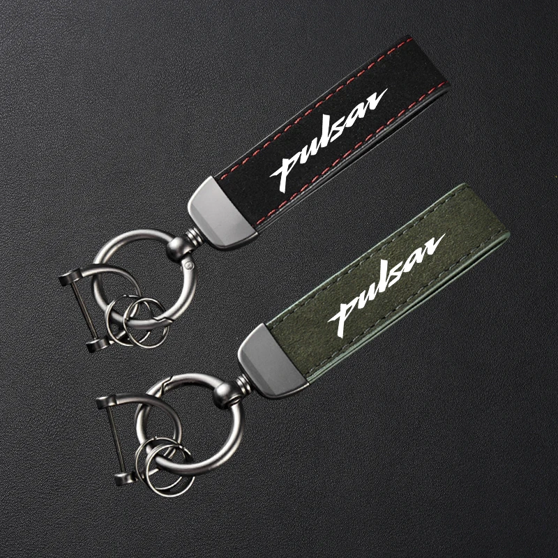 

High-Grade Leather Suede Keychain Motorcycle Keyring For Bajaj Pulsar 200 NS/200 RS/200 A Pulsar 180 150 Accessories