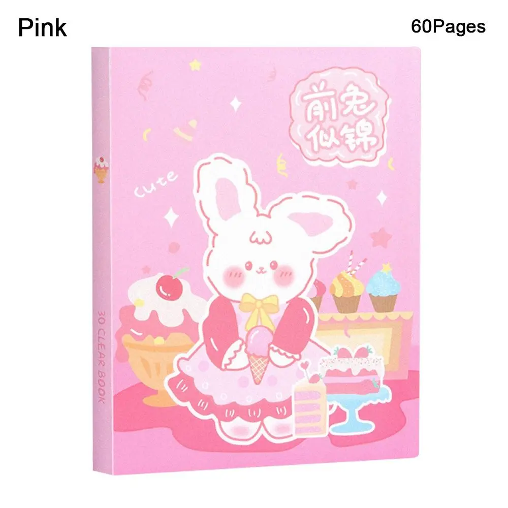 

High-quality Transparent Bag File Folder 30/60 Pages Large Capacity Archives Bag Cartoon A4 Document Bag